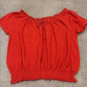 Madewell Vibrant Rust Colored Knit Top
